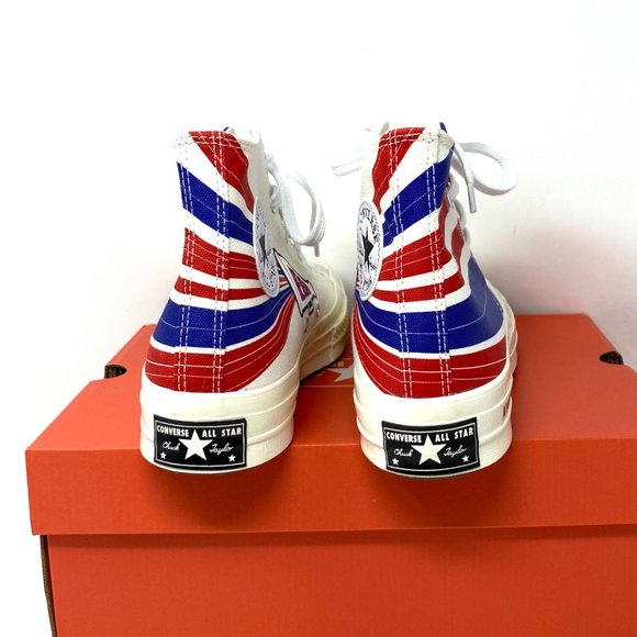 Converse CHUCK 70 High Top Canvas White Blue Red Men's 169912C - Picture 2 of 11
